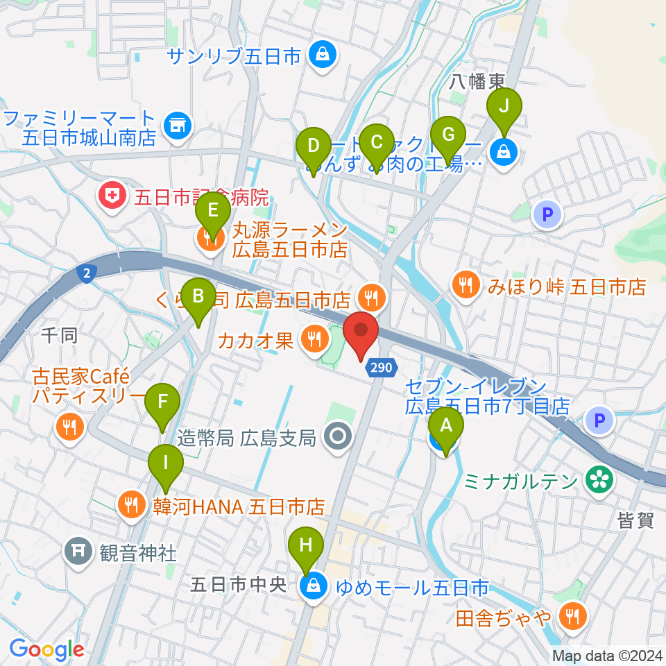 広島市佐伯区民文化センター周辺のコンビニエンスストア一覧地図