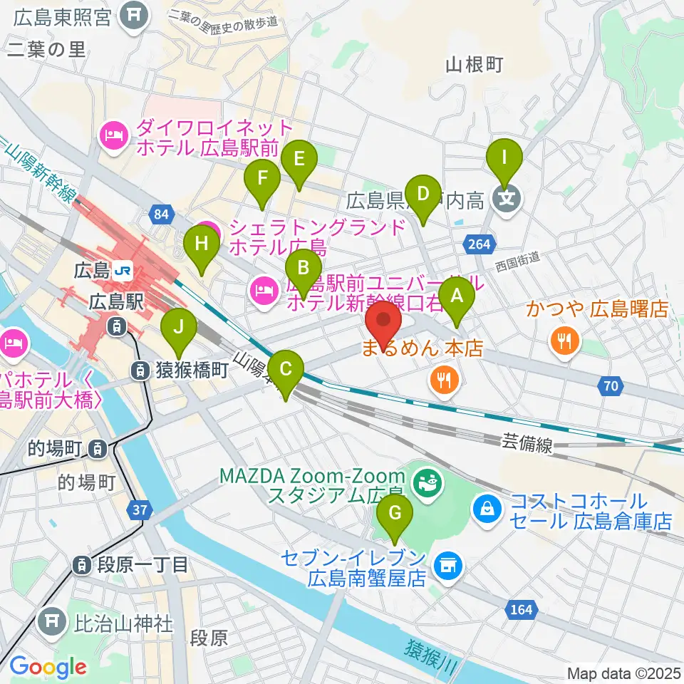 広島市東区民文化センター周辺のコンビニエンスストア一覧地図