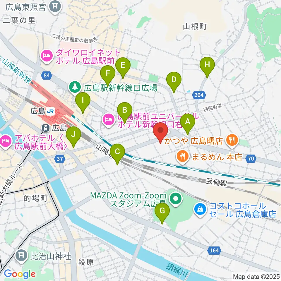 広島市東区民文化センター周辺のコンビニエンスストア一覧地図