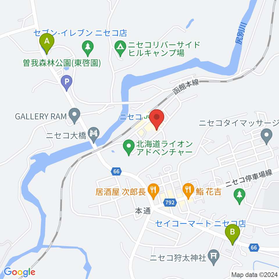 ラジオニセコ周辺のコンビニエンスストア一覧地図