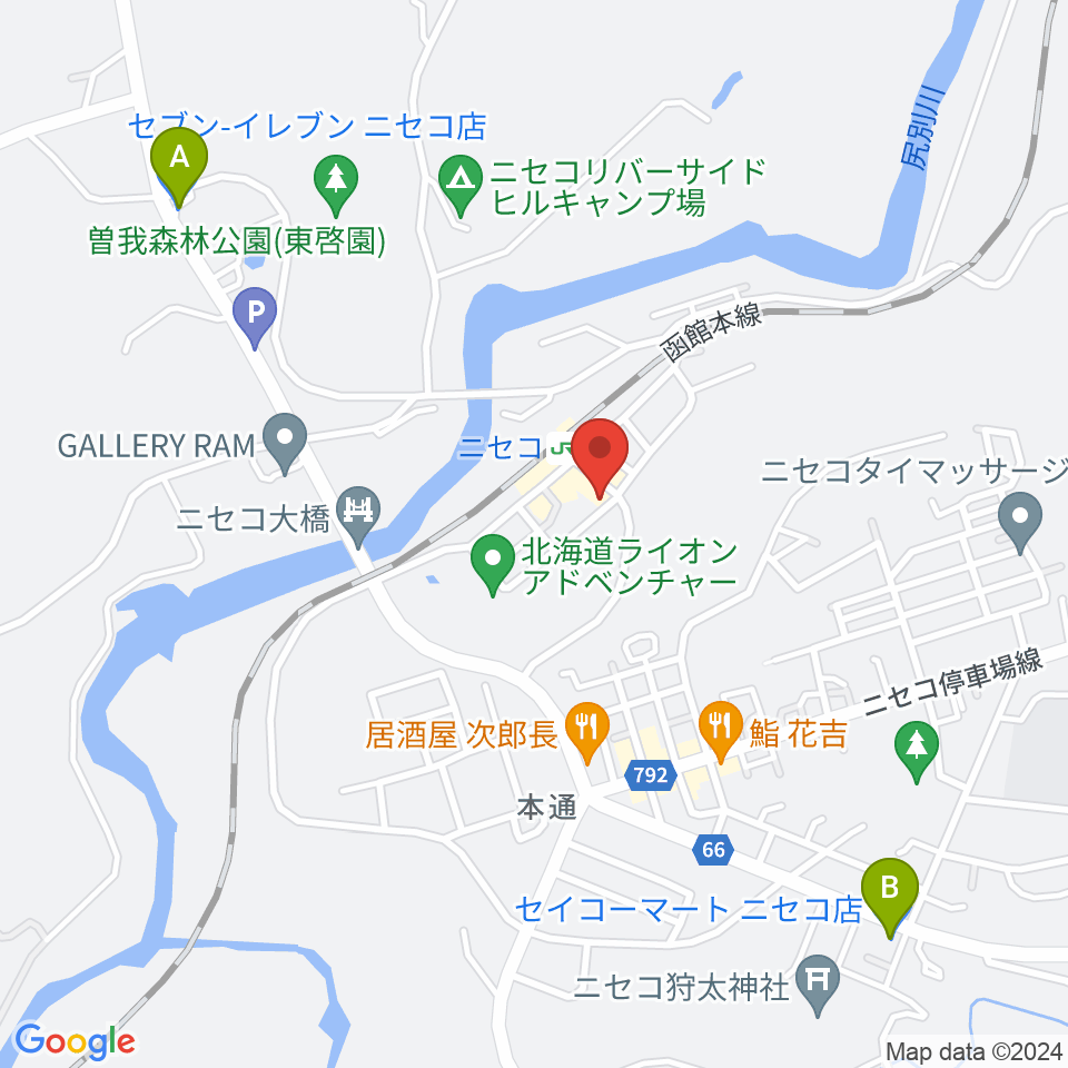 ラジオニセコ周辺のコンビニエンスストア一覧地図