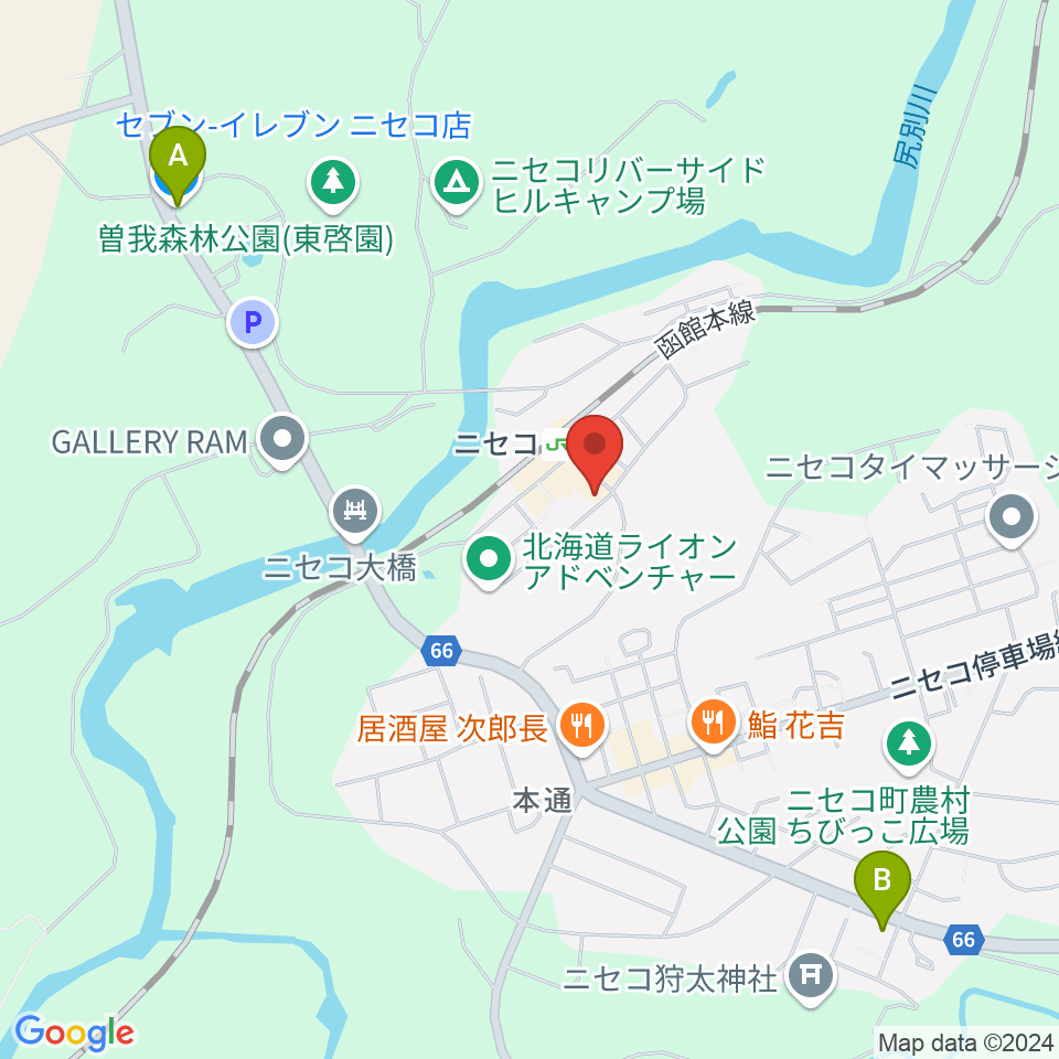 ラジオニセコ周辺のコンビニエンスストア一覧地図