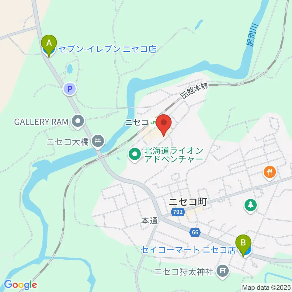 ラジオニセコ周辺のコンビニエンスストア一覧地図