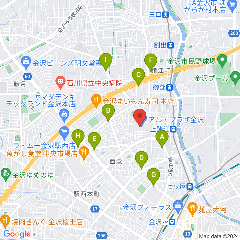 開進堂楽器 MPC諸江周辺のコンビニエンスストア一覧地図