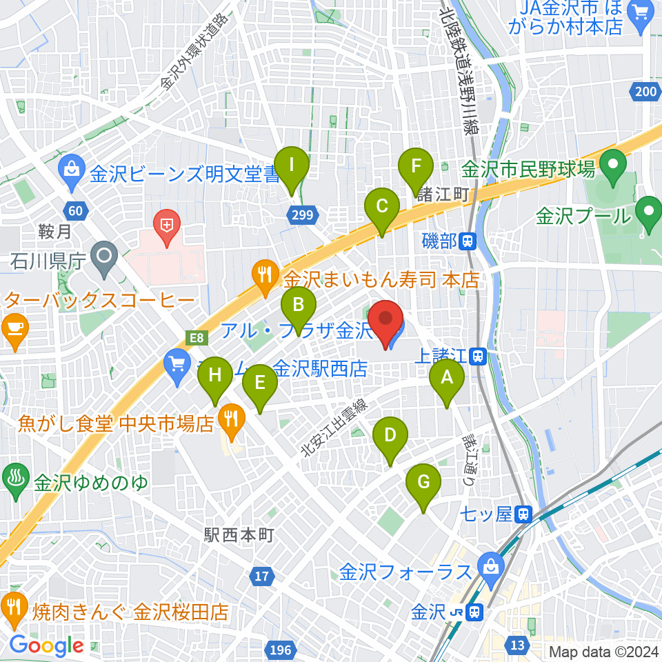 開進堂楽器 MPC諸江周辺のコンビニエンスストア一覧地図