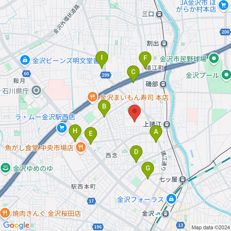 開進堂楽器 MPC諸江周辺のコンビニエンスストア一覧地図