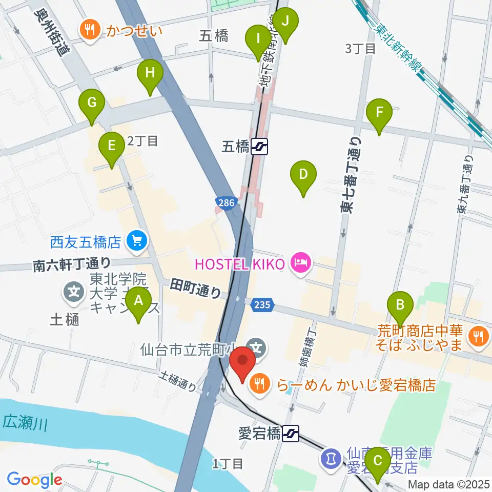 ラジオ3 仙台シティエフエム周辺のコンビニエンスストア一覧地図