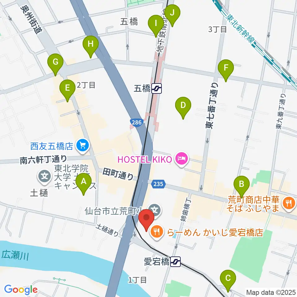 ラジオ3 仙台シティエフエム周辺のコンビニエンスストア一覧地図