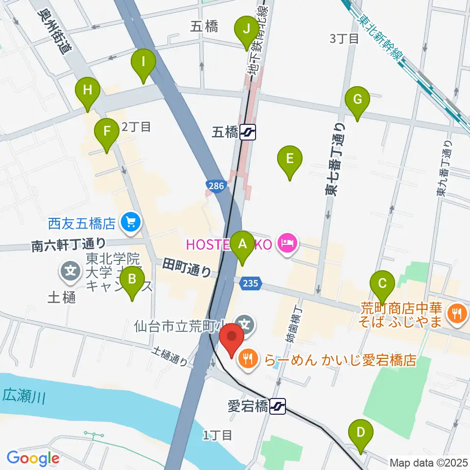 ラジオ3 仙台シティエフエム周辺のコンビニエンスストア一覧地図