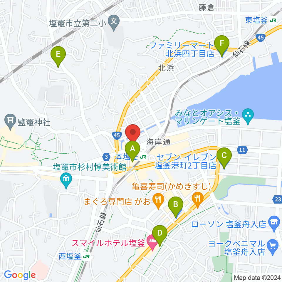 ベイウェーブ周辺のコンビニエンスストア一覧地図