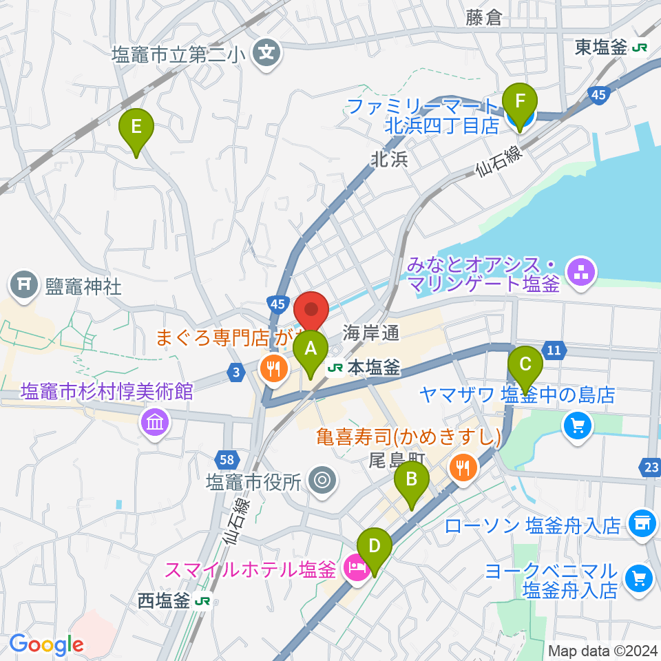 ベイウェーブ周辺のコンビニエンスストア一覧地図