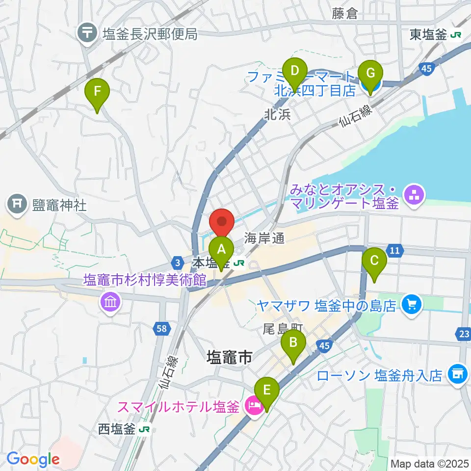 ベイウェーブ周辺のコンビニエンスストア一覧地図