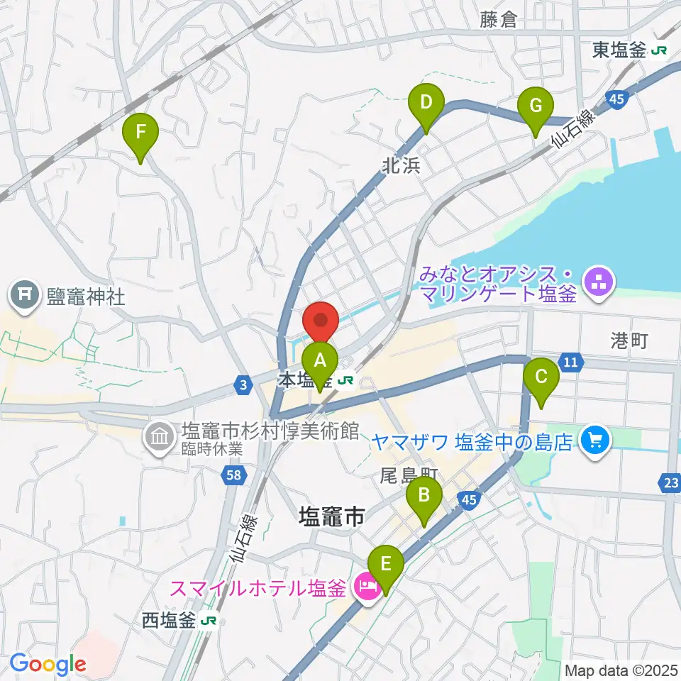 ベイウェーブ周辺のコンビニエンスストア一覧地図