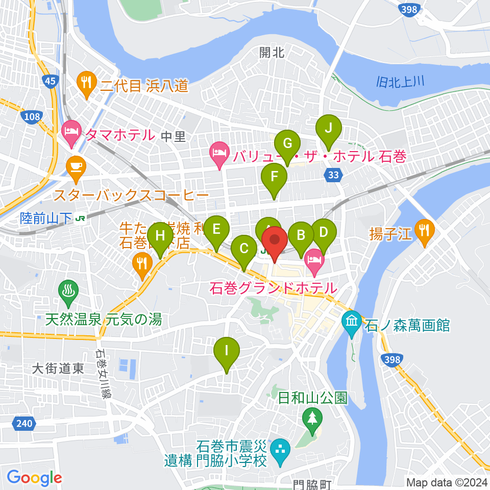 ラジオ石巻周辺のコンビニエンスストア一覧地図