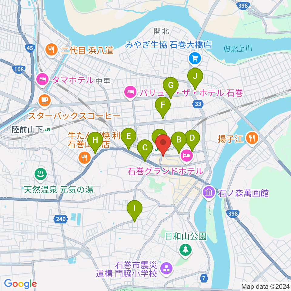 ラジオ石巻周辺のコンビニエンスストア一覧地図