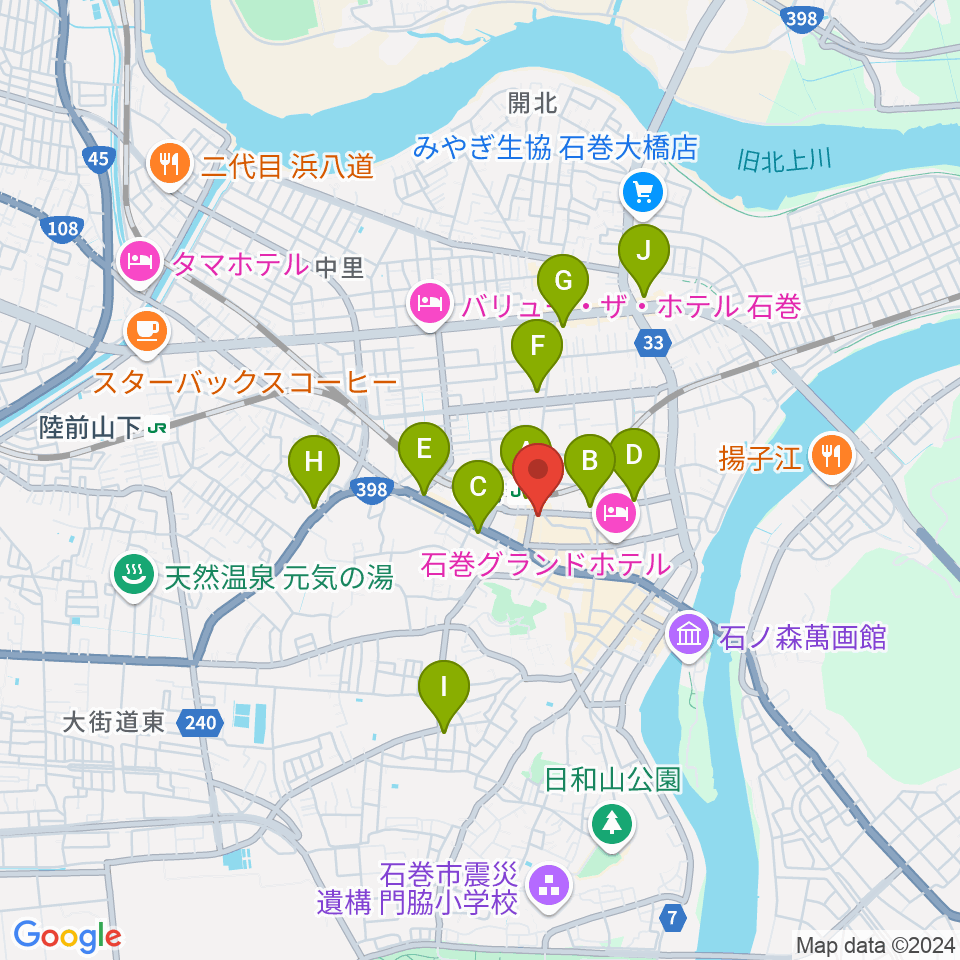 ラジオ石巻周辺のコンビニエンスストア一覧地図