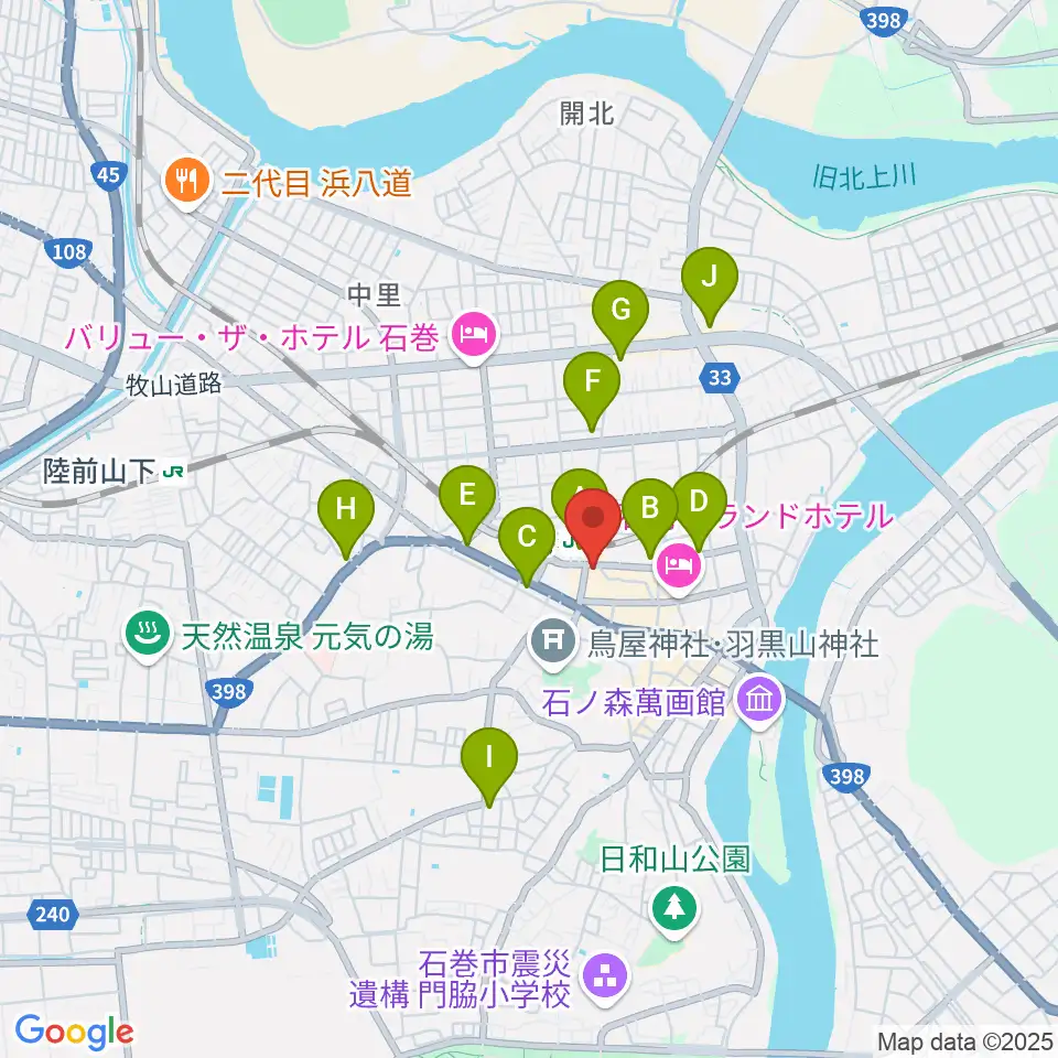 ラジオ石巻周辺のコンビニエンスストア一覧地図