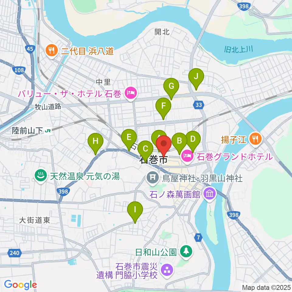 ラジオ石巻周辺のコンビニエンスストア一覧地図
