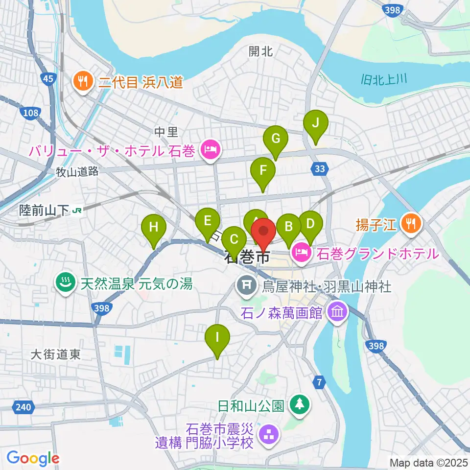 ラジオ石巻周辺のコンビニエンスストア一覧地図