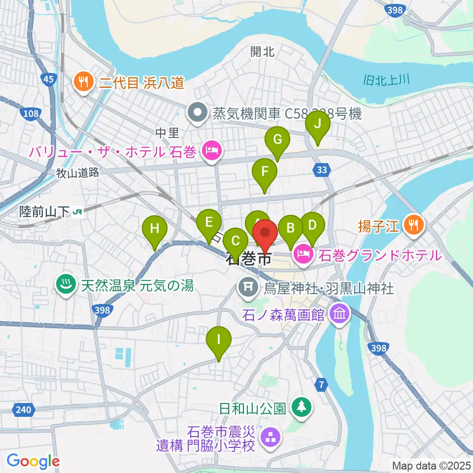ラジオ石巻周辺のコンビニエンスストア一覧地図