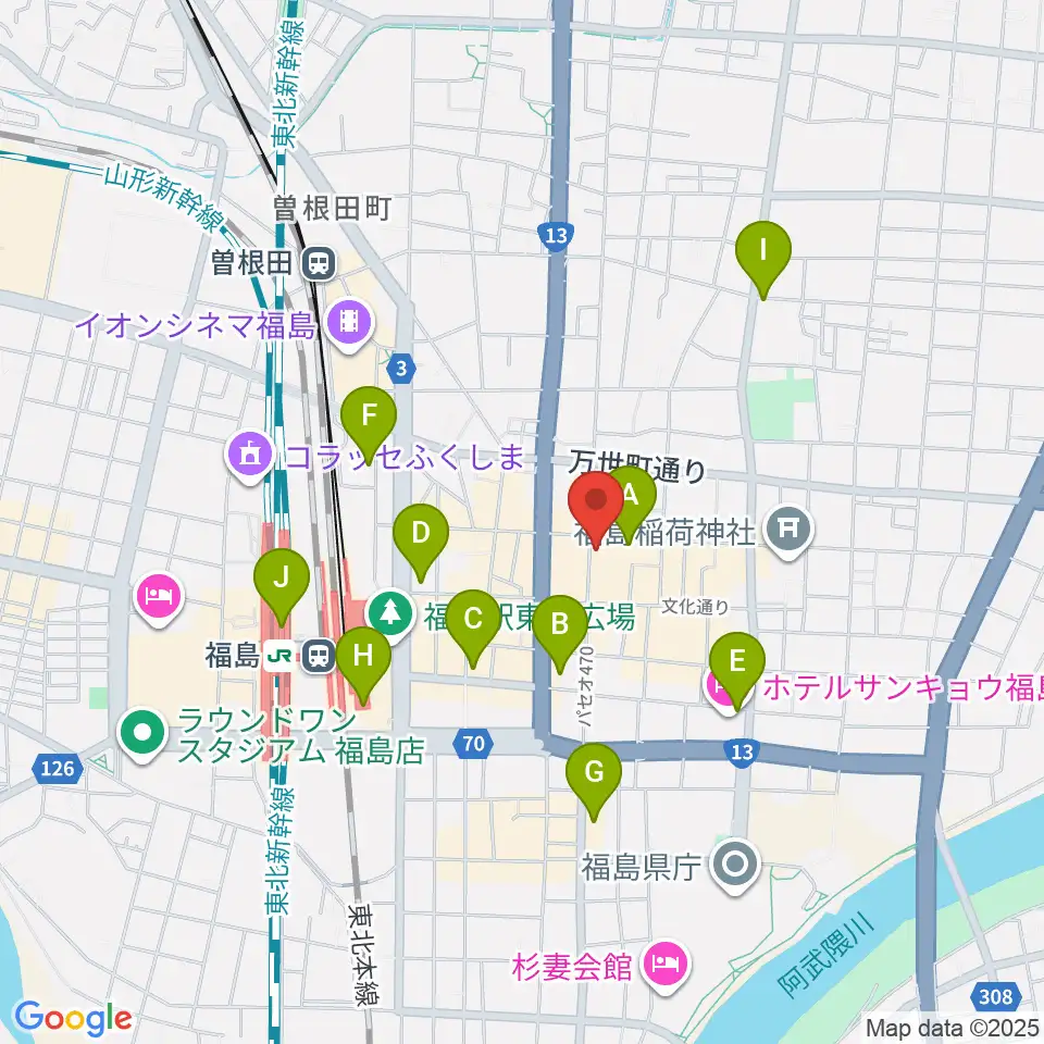 エフエムポコ周辺のコンビニエンスストア一覧地図