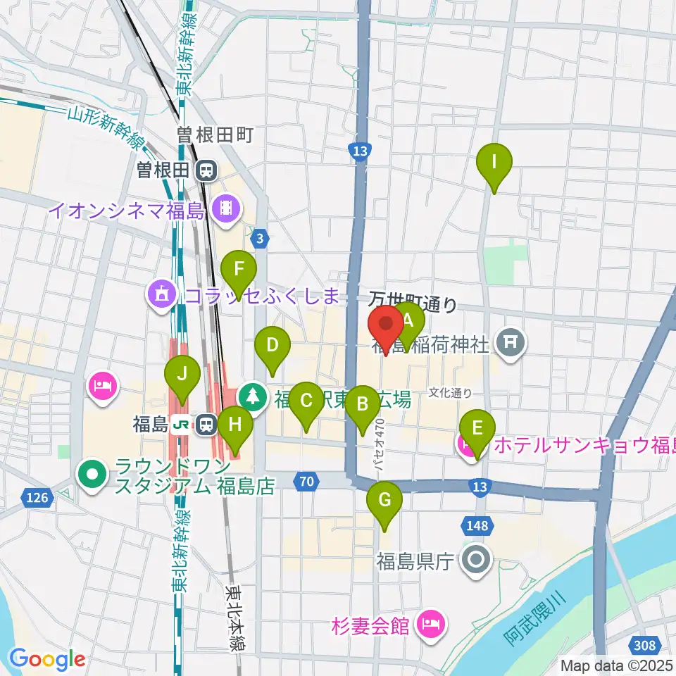 エフエムポコ周辺のコンビニエンスストア一覧地図