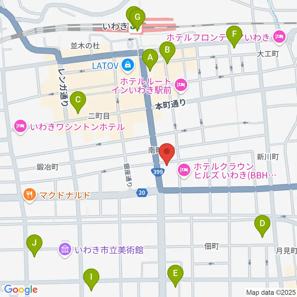 FMいわき周辺のコンビニエンスストア一覧地図