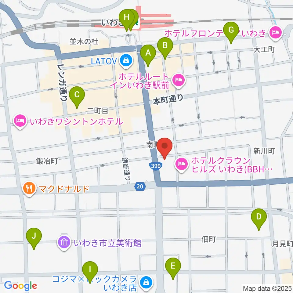 FMいわき周辺のコンビニエンスストア一覧地図