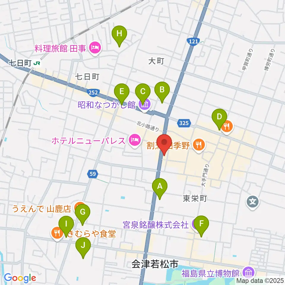 エフエム会津周辺のコンビニエンスストア一覧地図