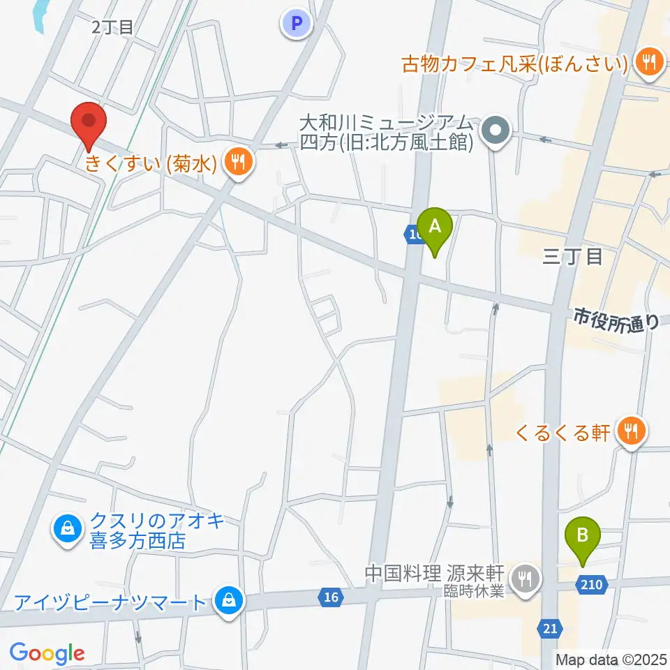 喜多方シティエフエム周辺のコンビニエンスストア一覧地図