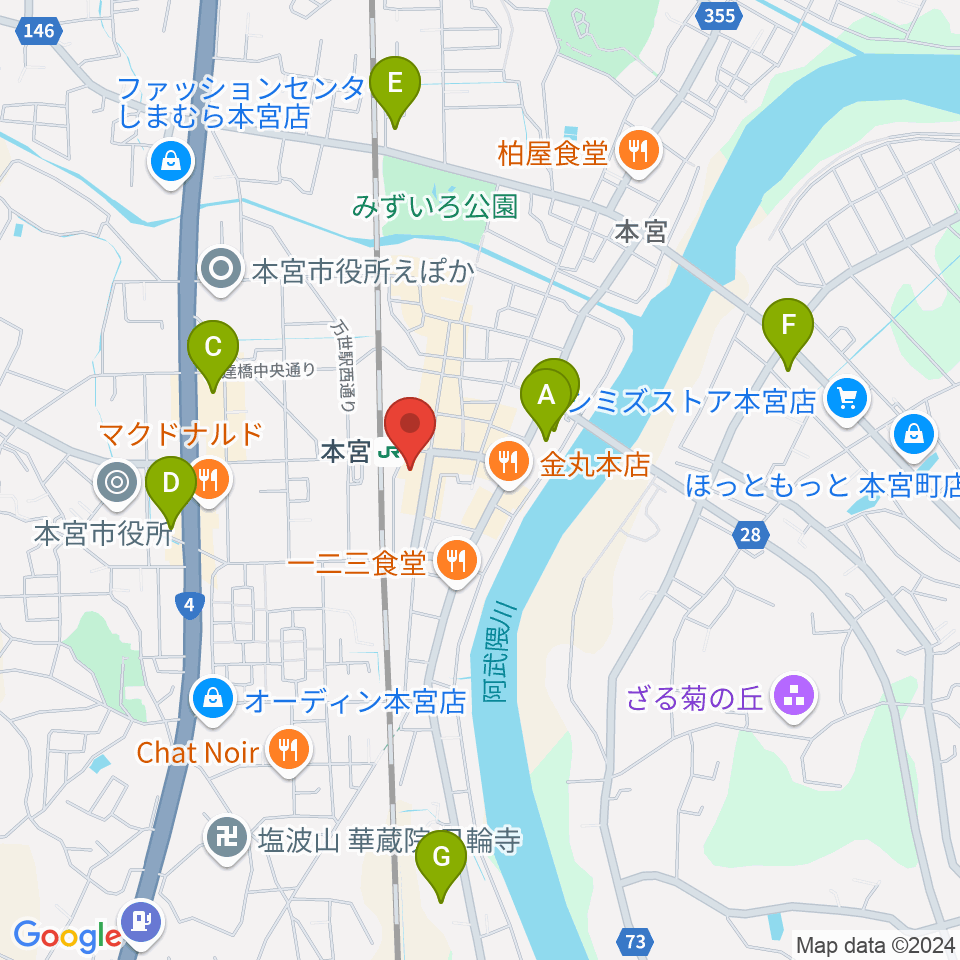 FMモットコム周辺のコンビニエンスストア一覧地図