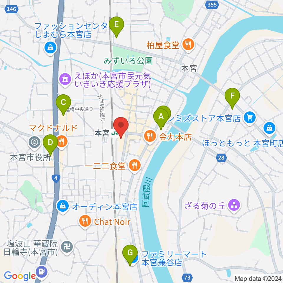 FMモットコム周辺のコンビニエンスストア一覧地図