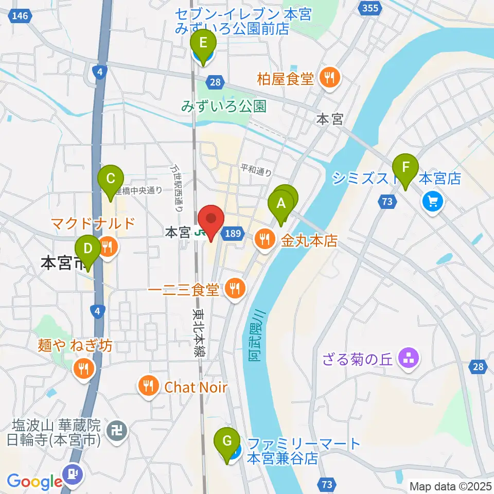 FMモットコム周辺のコンビニエンスストア一覧地図