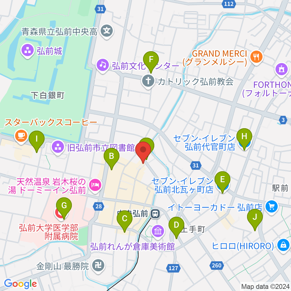 FMアップルウェーブ周辺のコンビニエンスストア一覧地図