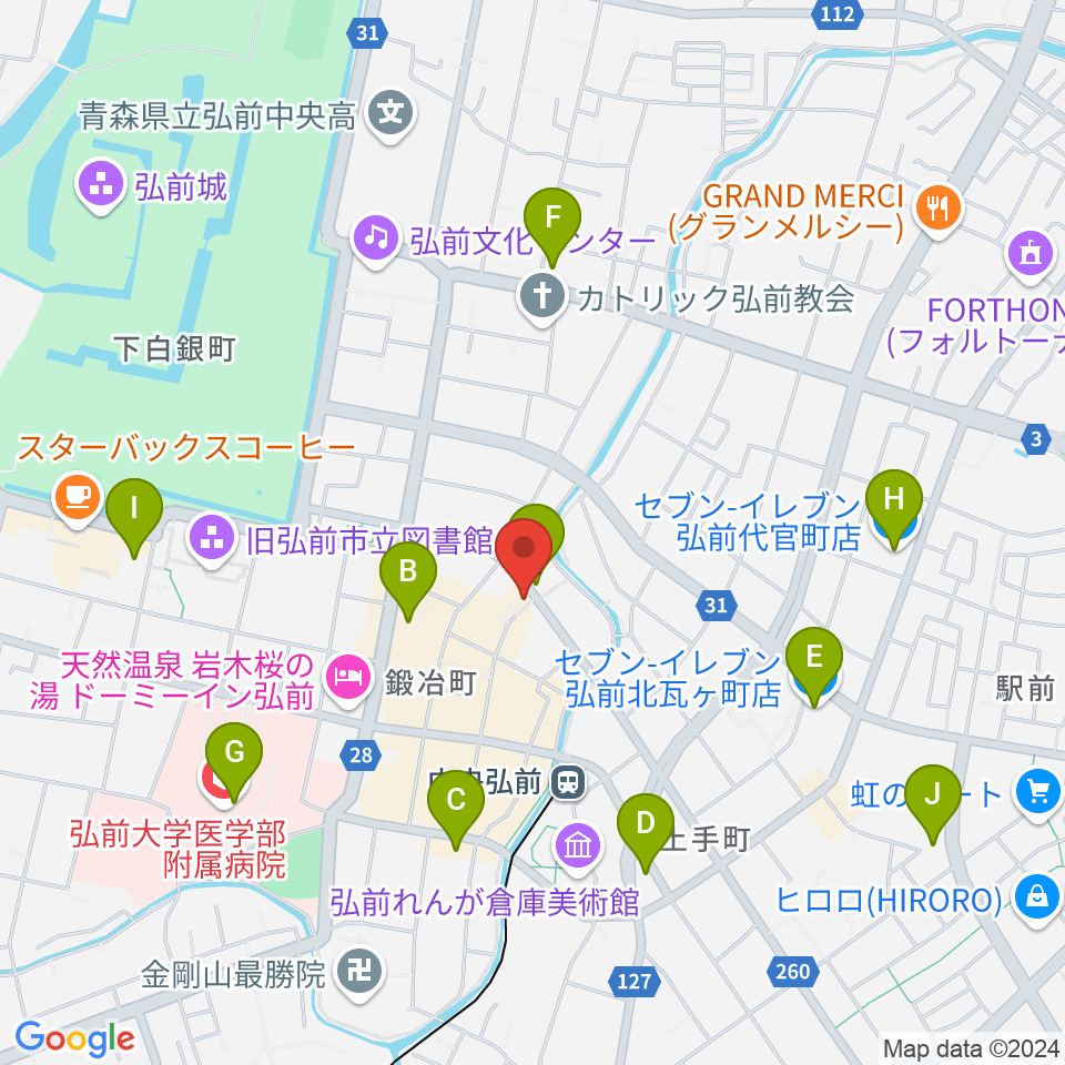 FMアップルウェーブ周辺のコンビニエンスストア一覧地図