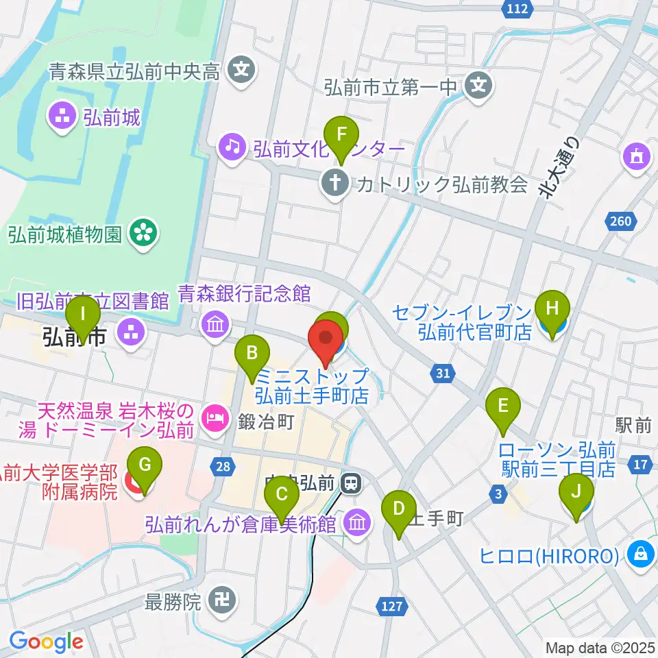 FMアップルウェーブ周辺のコンビニエンスストア一覧地図