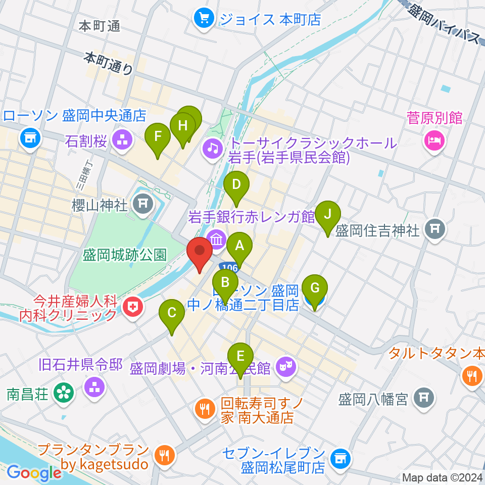 ラヂオもりおか周辺のコンビニエンスストア一覧地図