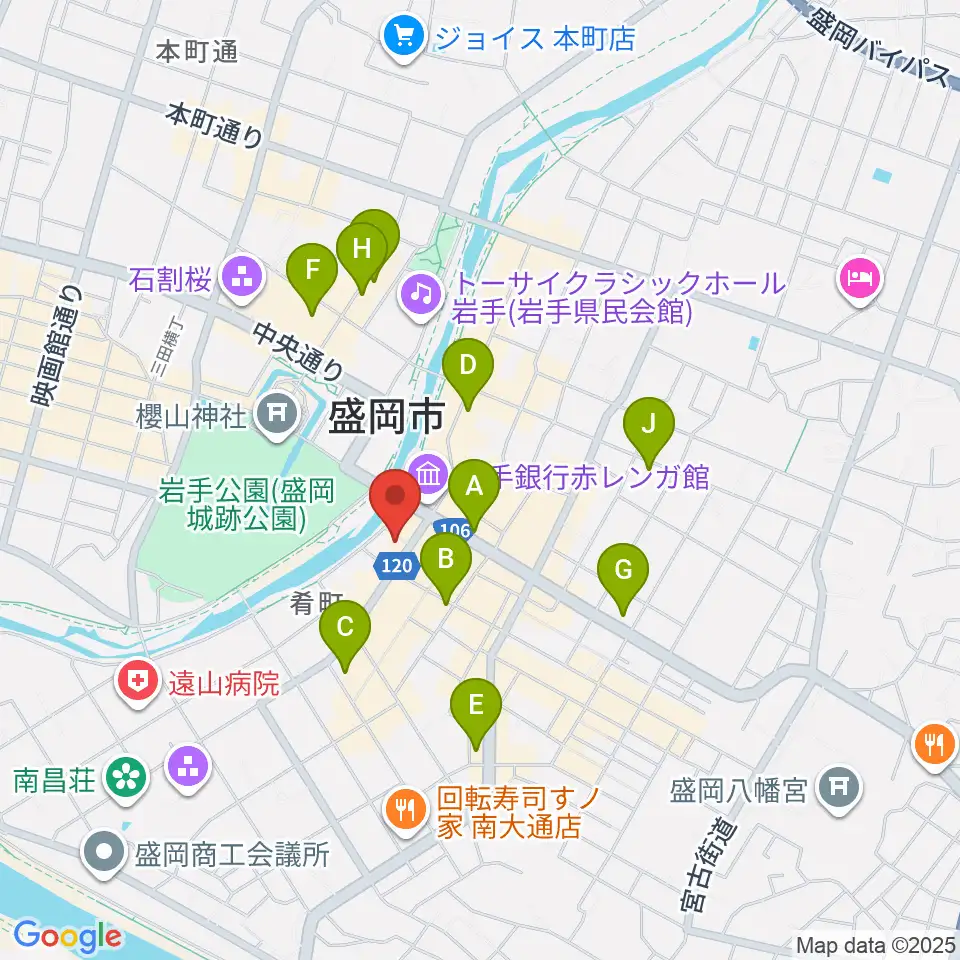 ラヂオもりおか周辺のコンビニエンスストア一覧地図