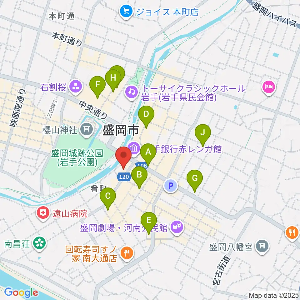 ラヂオもりおか周辺のコンビニエンスストア一覧地図