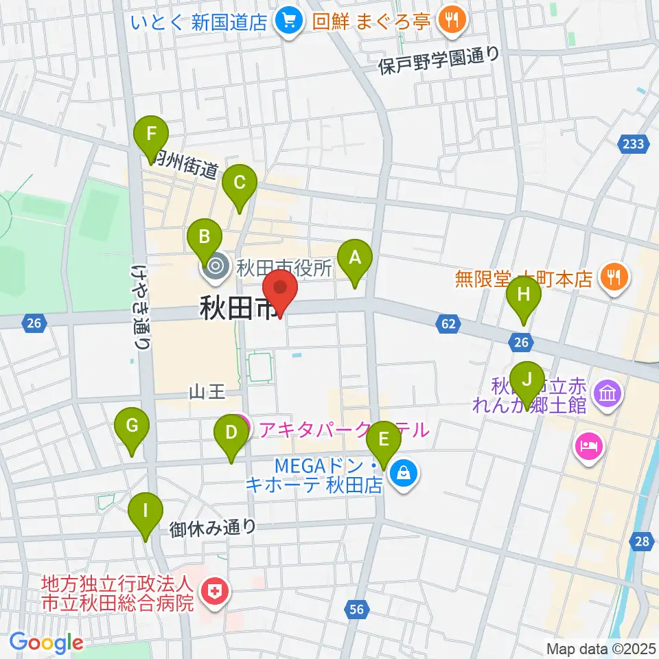 秋田コミュニティー放送周辺のコンビニエンスストア一覧地図