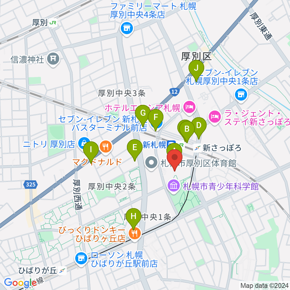 RADIOワンダーストレージ FMドラマシティ周辺のコンビニエンスストア一覧地図