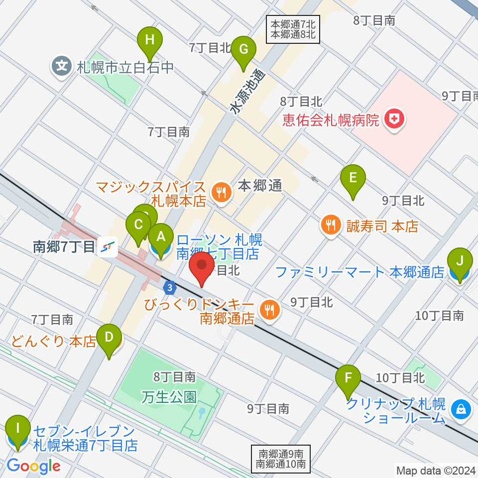 エフエムしろいし With-S周辺のコンビニエンスストア一覧地図