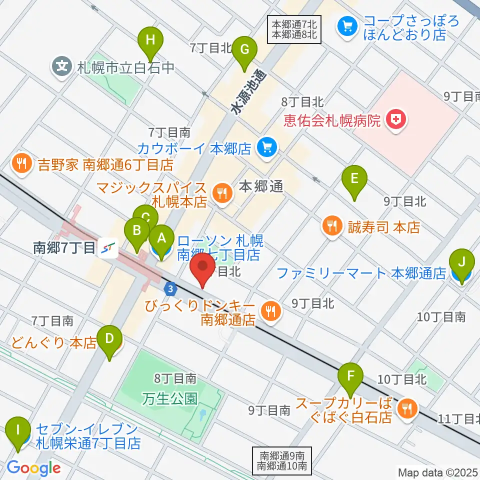 エフエムしろいし With-S周辺のコンビニエンスストア一覧地図