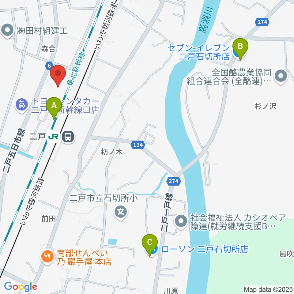 カシオペアFM周辺のコンビニエンスストア一覧地図