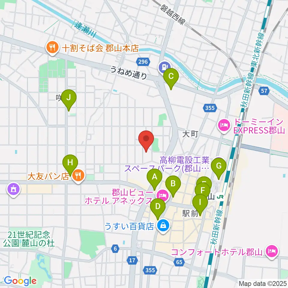 ココラジ周辺のコンビニエンスストア一覧地図