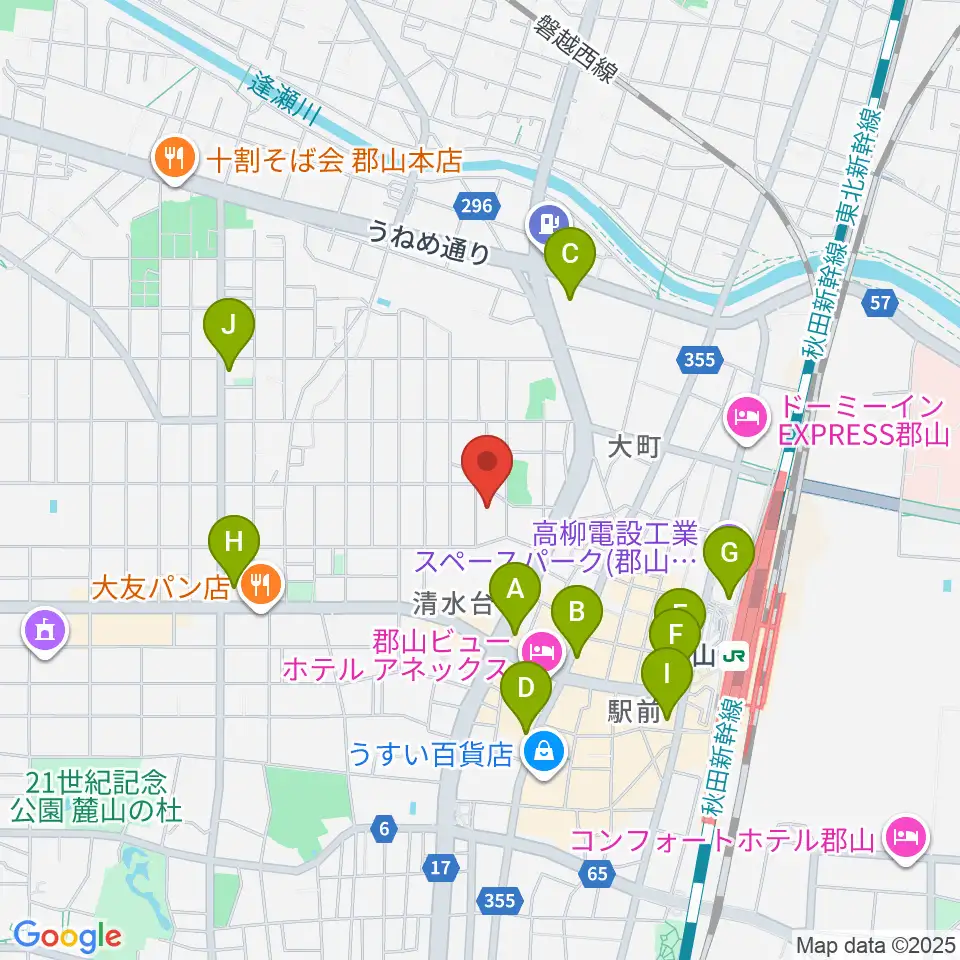 ココラジ周辺のコンビニエンスストア一覧地図