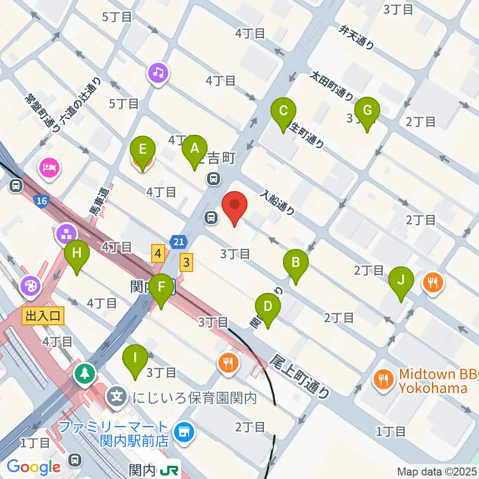 横浜BAYSIS周辺のコンビニエンスストア一覧地図