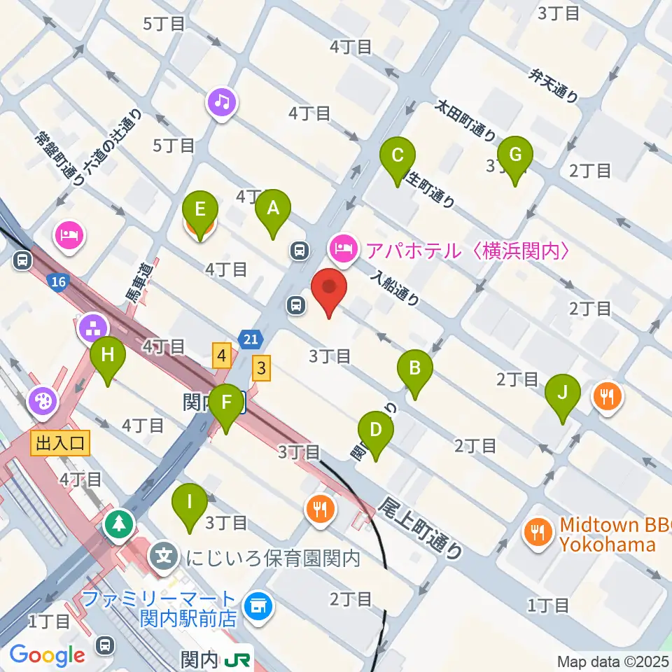 横浜BAYSIS周辺のコンビニエンスストア一覧地図