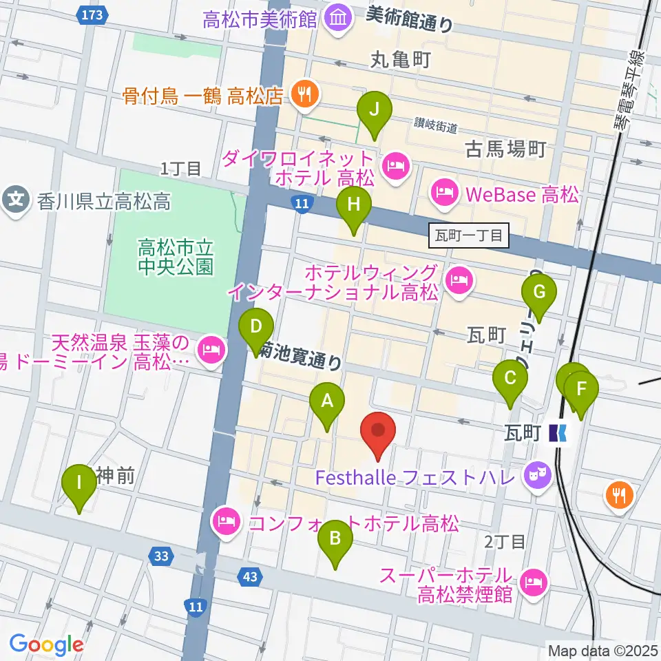 FM815周辺のコンビニエンスストア一覧地図
