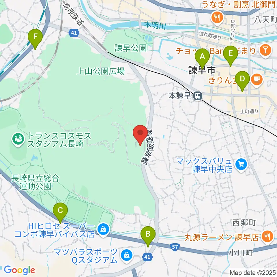 エフエム諫早 レインボーFM周辺のコンビニエンスストア一覧地図